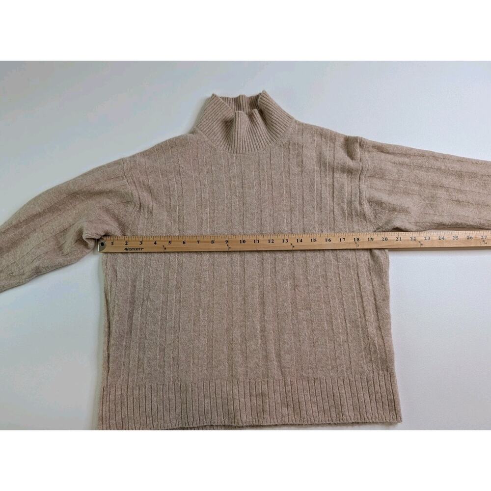 J Crew Size Medium Ribbed mockneck sweater in Supersoft yarn Womens Camel - Picture 5 of 12